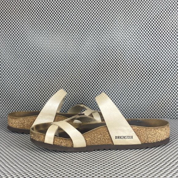 Birkenstock Mayari Adult Sandals 37 L6 M4 Cream Leather Buckle Made In Germany - Picture 4 of 13